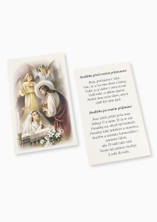 Obrázek s modlitbou k prvnímu svatému přijímání - dívka